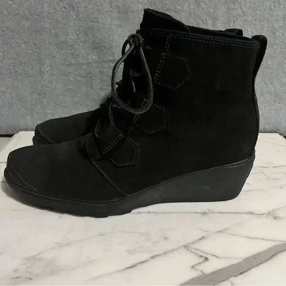 Sorel Tornado Wedge Booties Lace Up Warm Duck Boot Black‎ Women’s 8.5 - Picture 6 of 11